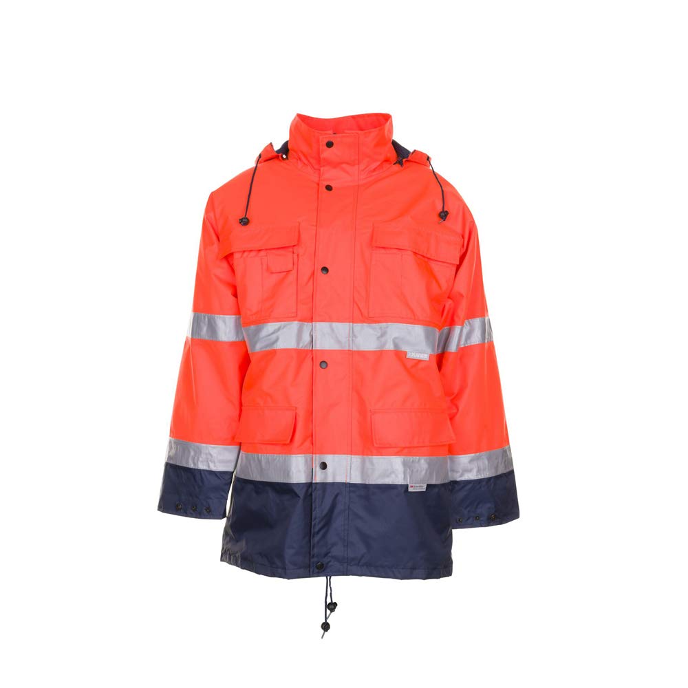 Planam Grösse XXXL Herren Warn-/Wetterschutz Parka 2-farbig orange marine Modell 2056 3XL Orange, Ma
