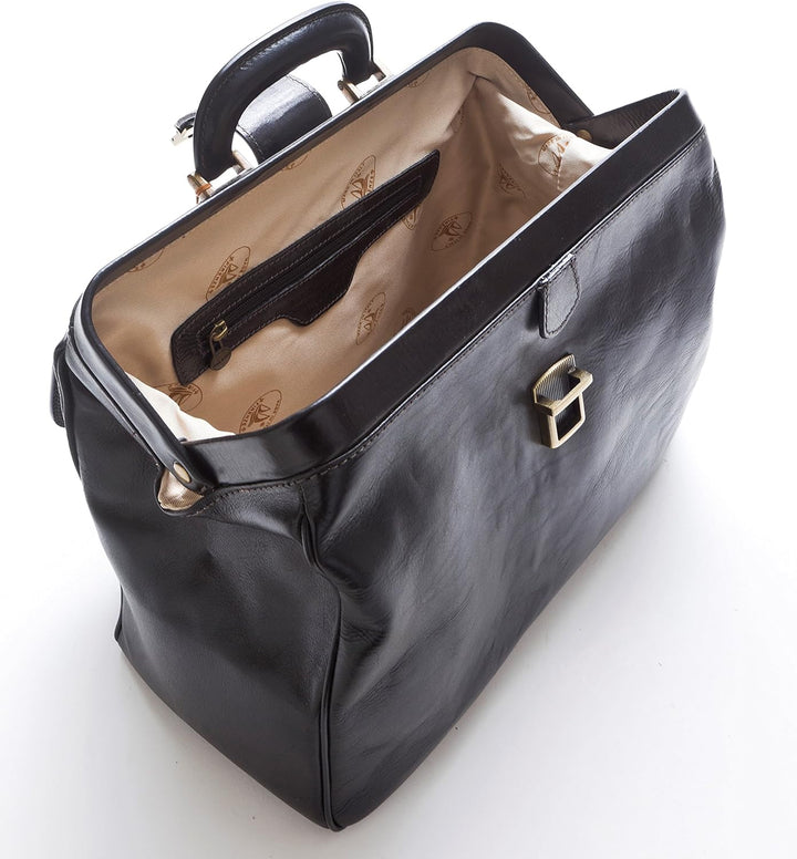 Arzttasche aus Echtem Leder - D&D0203 - Made in Italy (Dulkenbraun), Dulkenbraun