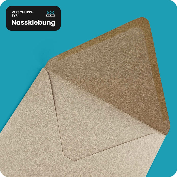 Netuno 500 quadratische Umschläge Perlmutt-Silber 153x 153 mm 120g Aster Metallic Silver silberne Br