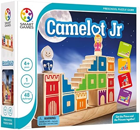 smart games - Camelot Jr, Preschool Puzzle Game with 48 Challenges, 4-9 Years, 24 x 6 x 24 cm (LxWxH