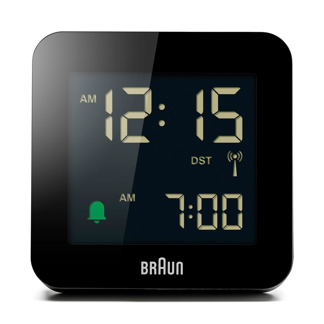 Braun Digitaler Funkwecker Mitteleuropäische Zeitzone (MEZ) mit Schlummerfunktion, Negatives LC-Disp