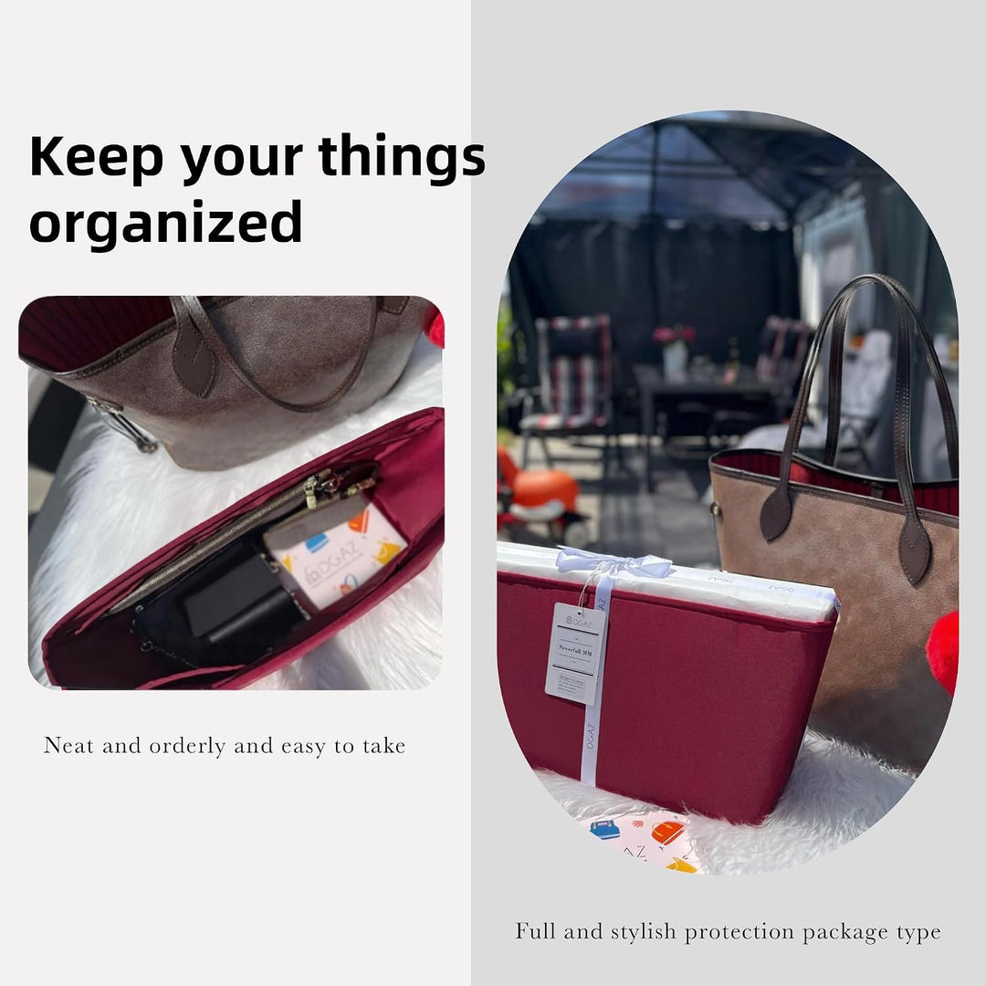DGAZ Handtaschen Organizer Einsatz für LV Neverfull PM/MM/GM Taschen, Seide Tasche in Tasche Organiz