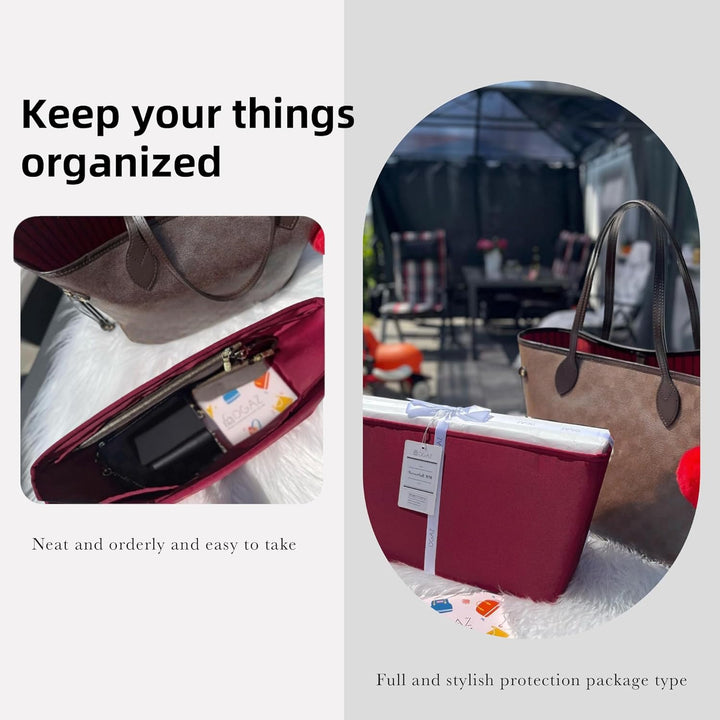 DGAZ Handtaschen Organizer Einsatz für LV Neverfull PM/MM/GM Taschen, Seide Tasche in Tasche Organiz