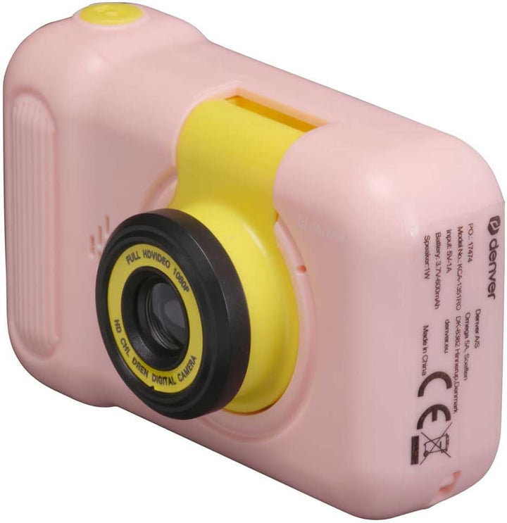 Denver KCA-1351RO Rose Kinderkamera - 40 MP, Flip-Objektiv für Selfies, Eingebaute Spiele, 2.4-Zoll