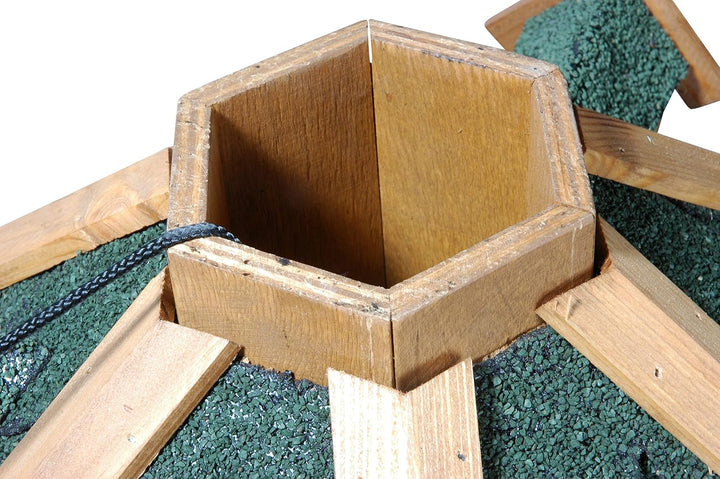 dobar® 98720e Vogelfutterhaus Bitumenschindeldach 6-eckig - Vogelhaus aus Massivholz - Vogelfutterst