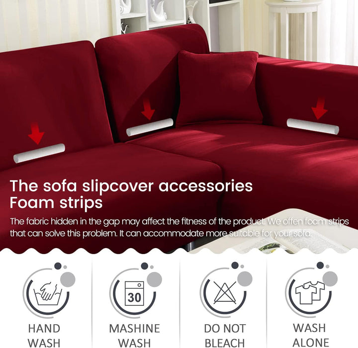 ShowyLive Sofa Überzug Couch Überzug 2er Set für Ecksofa L-Form Sofabezug 2 Sitzer+3 Sitzer, mit 2 S