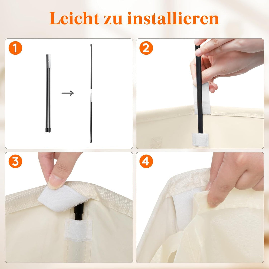 Lifewit 145L Wäschekorb 2 Fächer, Wäschesammler mit Deckel, Wäschekorb Wäschekörbe Gross 2 Abnehmbar