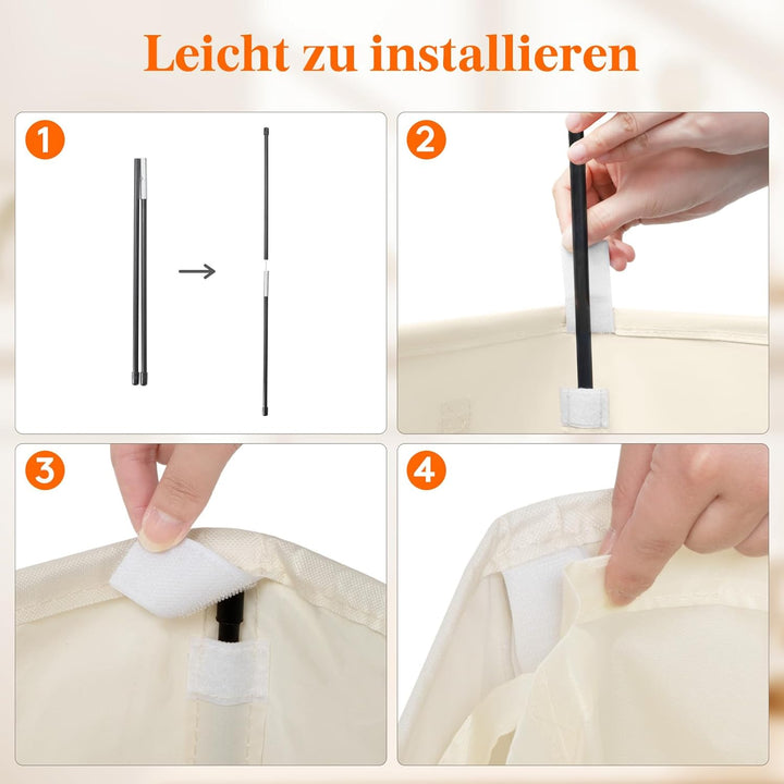 Lifewit 145L Wäschekorb 2 Fächer, Wäschesammler mit Deckel, Wäschekorb Wäschekörbe Gross 2 Abnehmbar
