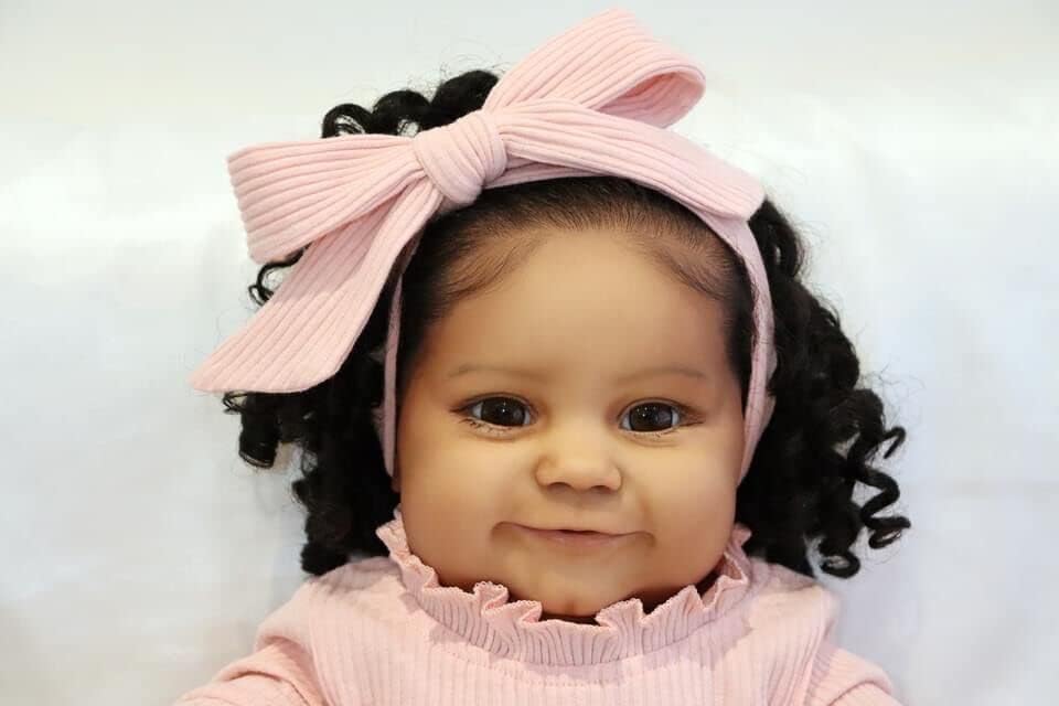 Zero pam Reborn Baby Mädchen 24 Zoll Dunkelhäutige Silikon Babypuppe Wie Echtes Baby Gewichtet Leben