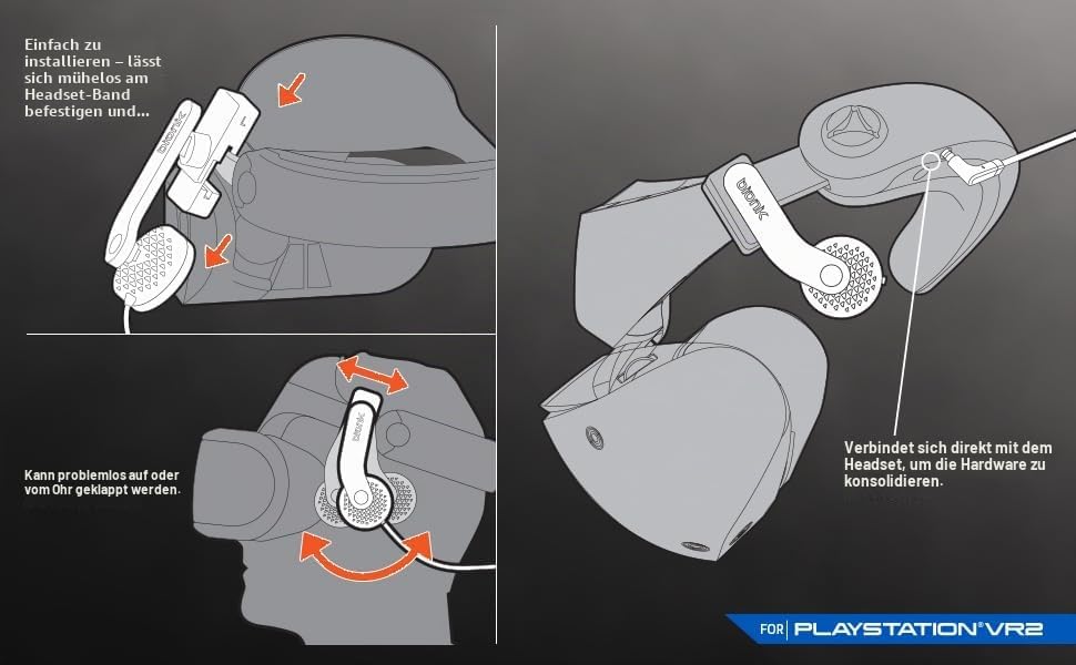 DreamGEAR Bionik Mantis VR Headphones: Compatible with Playstation VR2, Adjustable Design, Direct Co