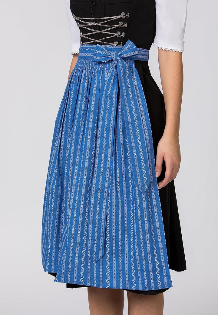 Stockerpoint Damen Claire Midi Dirndlschürze, Blau