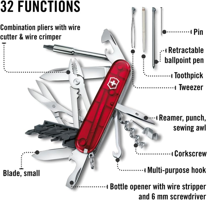 Victorinox Schweizer Taschenmesser Cyber Tool M, Swiss Army Knife, Multitool, 32 Funktionen, Klinge,
