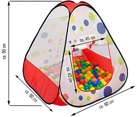 LittleTom Bällebad Kinderzelt für Drinnen & Draussen - 90x90x90 Bällebad Baby Spielecke Wohnzimmer K