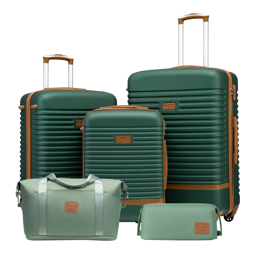 COOLIFE Koffer Trolley Koffer Reisekoffer von ABS Hartschalen Trolley 4 Rollen TSA-Schloss Der Koffe