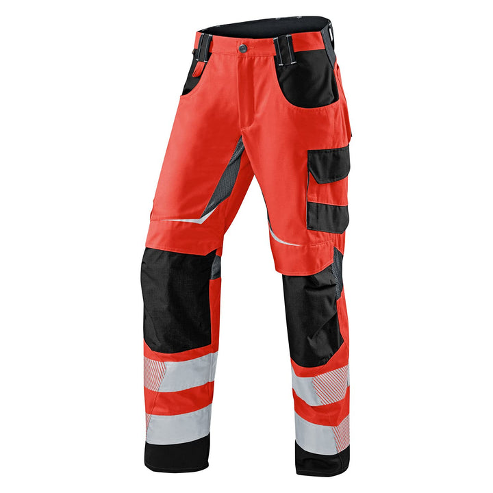 KÜBLER REFLECTIQ Warnschutzhose warnrot, Grösse 42, Herren-Sommer-Arbeitshose aus Mischgewebe, Somme