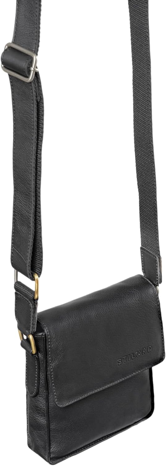STILORD 'Nate' Herrentasche Leder klein Umhängetasche Schultertasche Männer Handtasche Messenger Bag