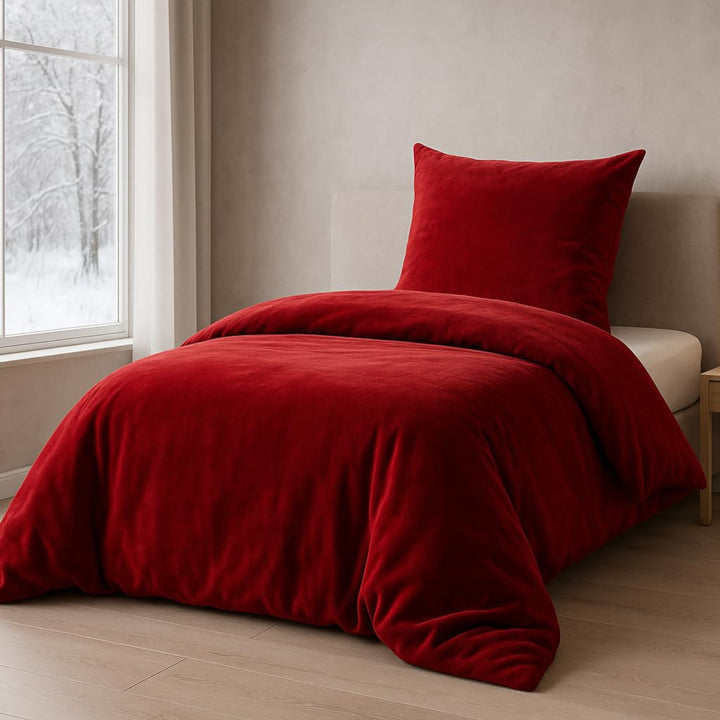 MALIKA Winter Plüsch Bettwäsche Nicky-Teddy Cashmere Coral Fleece 135x200 155x220 200, Grösse:155 x