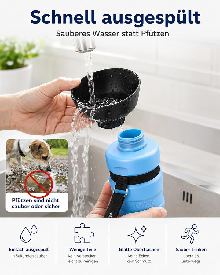 lesotc 520ml Hundetrinkflasche für unterwegs, Faltbare Hund Auslaufsicher Wasserflasche, Hunde Wasse