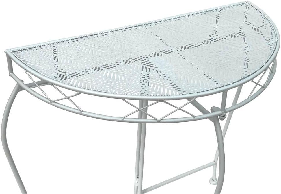 DanDiBo Konsolentisch Wandtisch Weiss 96313 Beistelltisch Metall 75 cm Gartentisch Halbtisch Tisch H