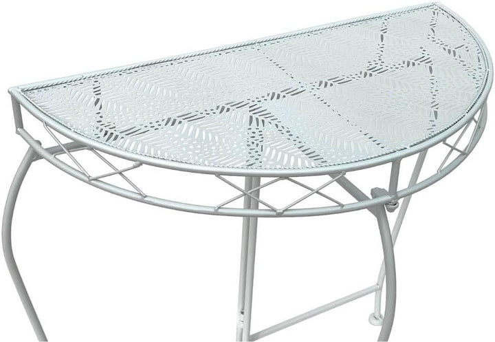 DanDiBo Konsolentisch Wandtisch Weiss 96313 Beistelltisch Metall 75 cm Gartentisch Halbtisch Tisch H