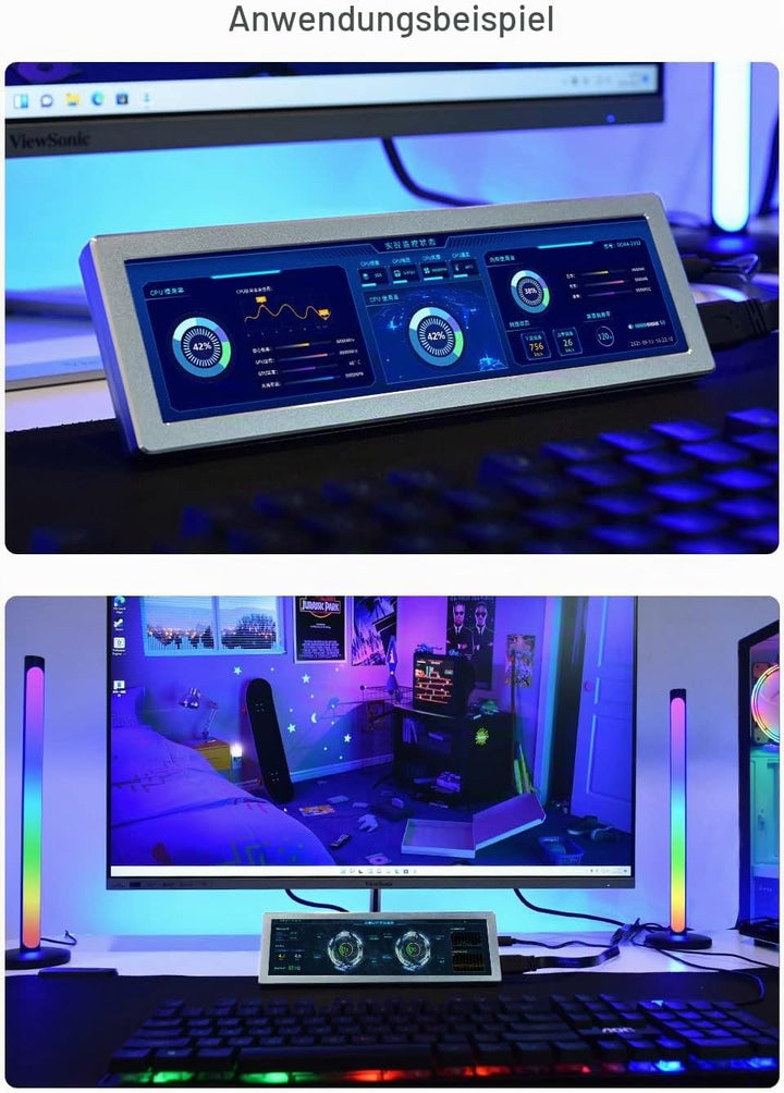 Waveshare 8.8inch IPS Side Control Panel, 480×1920 Resolution HDMI Display Monitor, HiFi Speaker, No