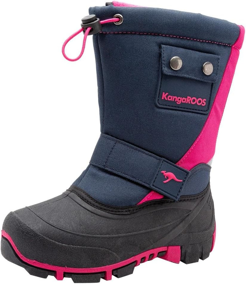 KangaROOS Unisex Kinder Kanga-Bean Ii Schneestiefel 29 EU Blau Dark Navy Daisy Pink 4204, 29 EU Blau