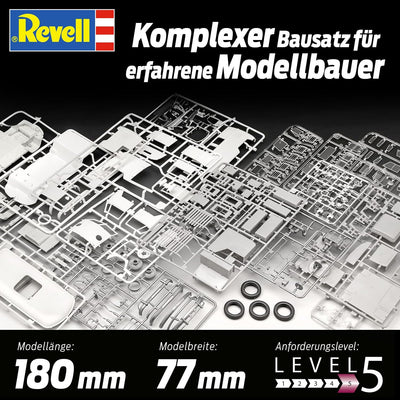 Revell 7674 Volkswagen VW T1 Bulli Camper, Campingbus zum Selberbauen 1:24, 18 cm Zubehör,