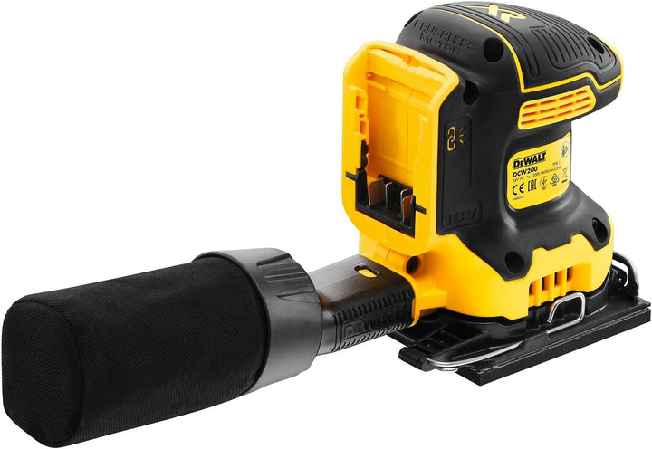 DEWALT DCW200N-XJ 18V XR Brushless 1/4 Blatt Handschleifer (blanke Einheit) Top, Top