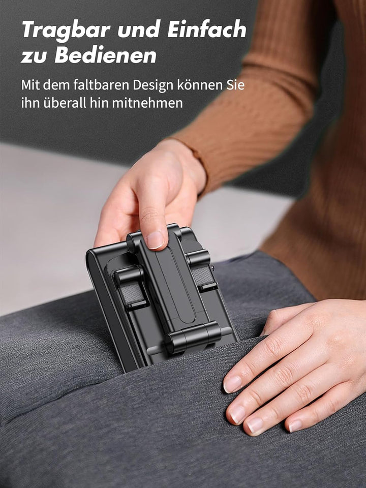 Rolgno Bluetooth Lautsprecher mit Handyständer, HD-Surround-Sound Bluetooth Box, Verstellbarer Handy