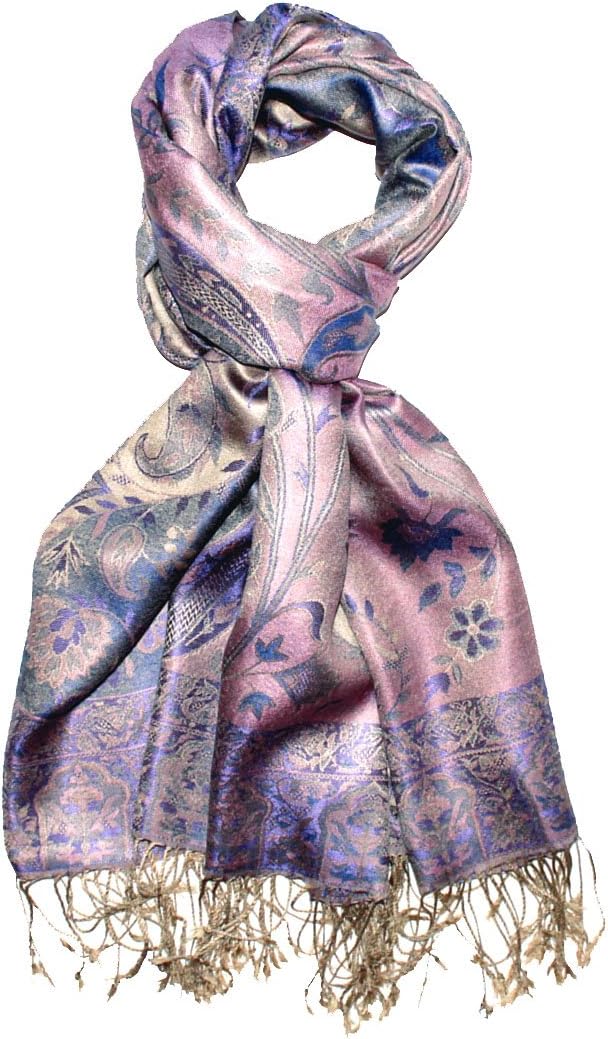 Lorenzo Cana Luxus Pashmina Damenschal Schaltuch jacquard gewebt 100% Seide 70 x 190 cm Paisley Must