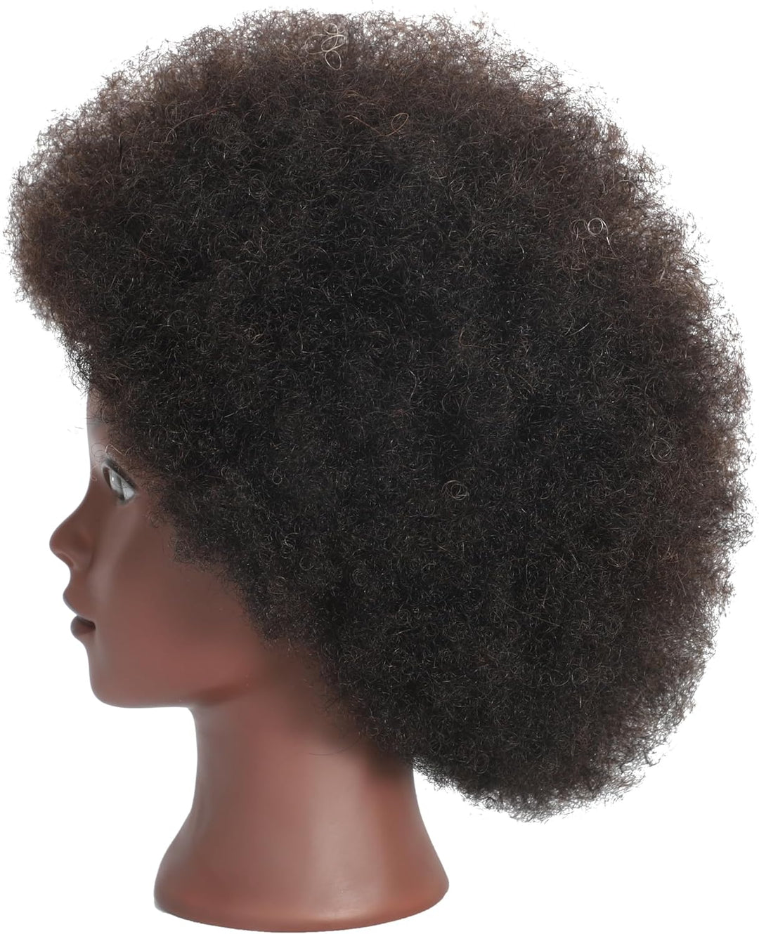 Training Head African American with 100% Human Hair Mannequin Head Cosmetology Afro Hair Manikin Hea