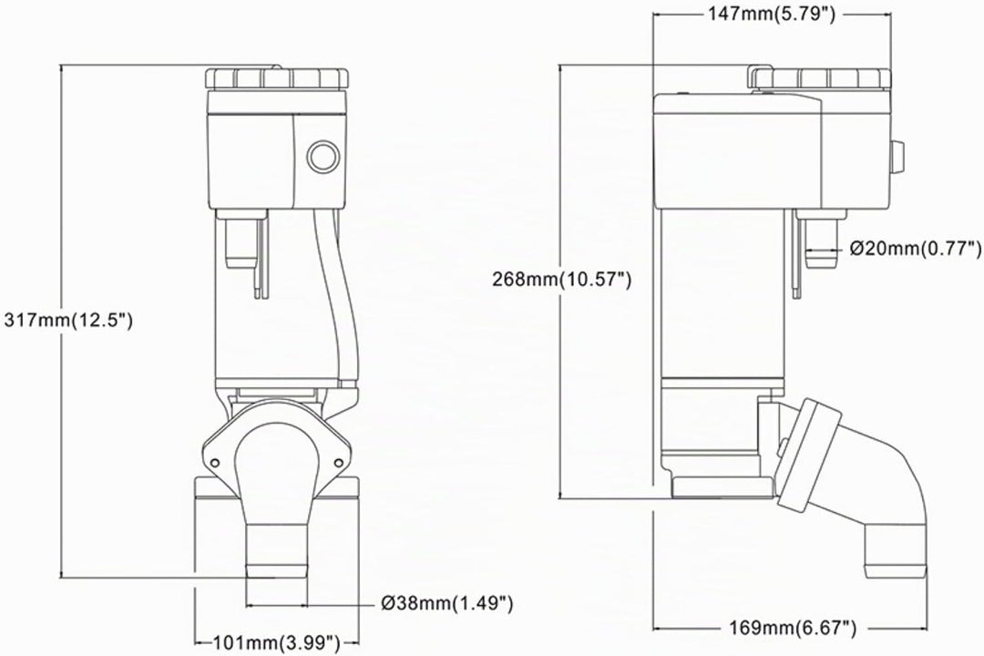 Seaflo Manuell auf elektrische Marine WC-Umrüstsatz, Weiss, SFMTP1-02 12 V, 12 V