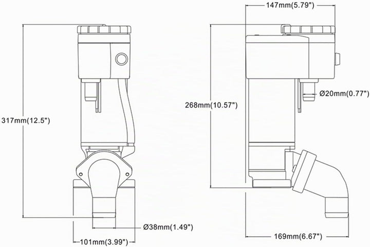 Seaflo Manuell auf elektrische Marine WC-Umrüstsatz, Weiss, SFMTP1-02 12 V, 12 V