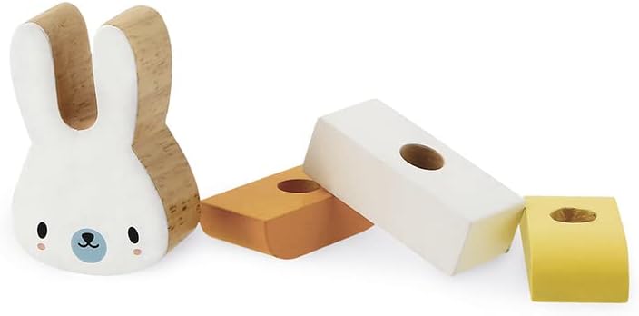Janod - Motorikschleife mit Hase Pure - Entwicklungsspielzeug aus Holz - 3 Lernaktivitäten - Feinmot