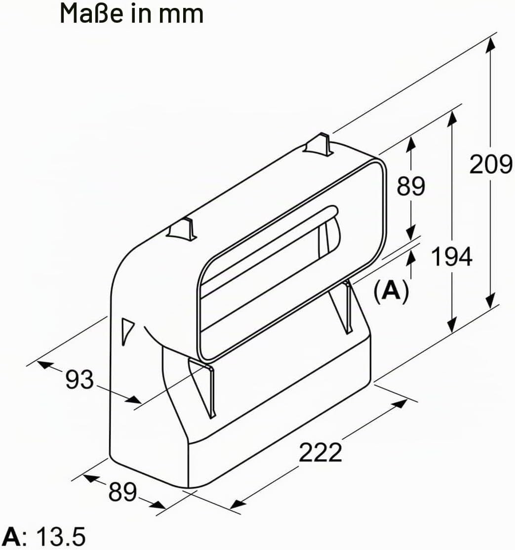 Bosch HEZ9VDSB4 Zubehör für Kochfelder mit Dunstabzug , 90° Flachkanalbogen vertikal, Grösse S