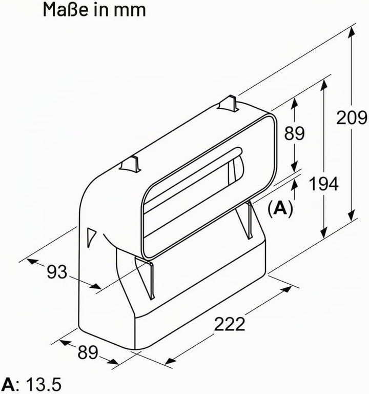 Bosch HEZ9VDSB4 Zubehör für Kochfelder mit Dunstabzug , 90° Flachkanalbogen vertikal, Grösse S