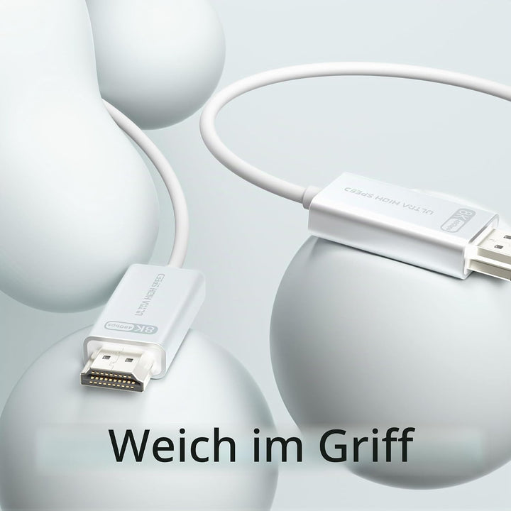 Glasfaser HDMI 2.1 Kabel 1m, 48Gbps Hochgeschwindigkeits-Aktives Optisches HDMI 2.1 Kabel [8K@60Hz,