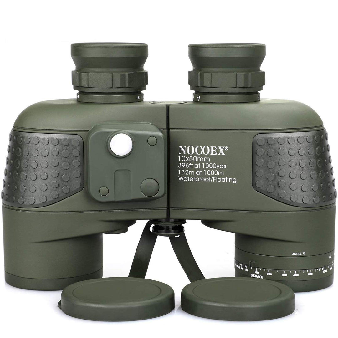 NOCOEX 10x50 Marine Fernglas,Fernglas mit Nachtsicht Entfernungsmesser und Kompass，wasserdichte Funk