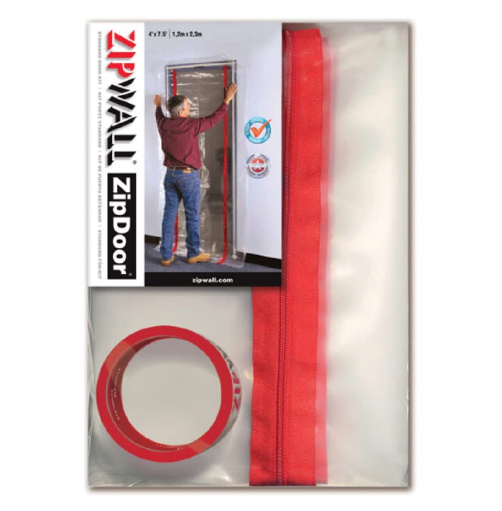 Zipwall ZDC ZipDoor Türen-Set für Staubkontrolle, weiss, ZDS Kit für Standard-Türen, Kit für Standar