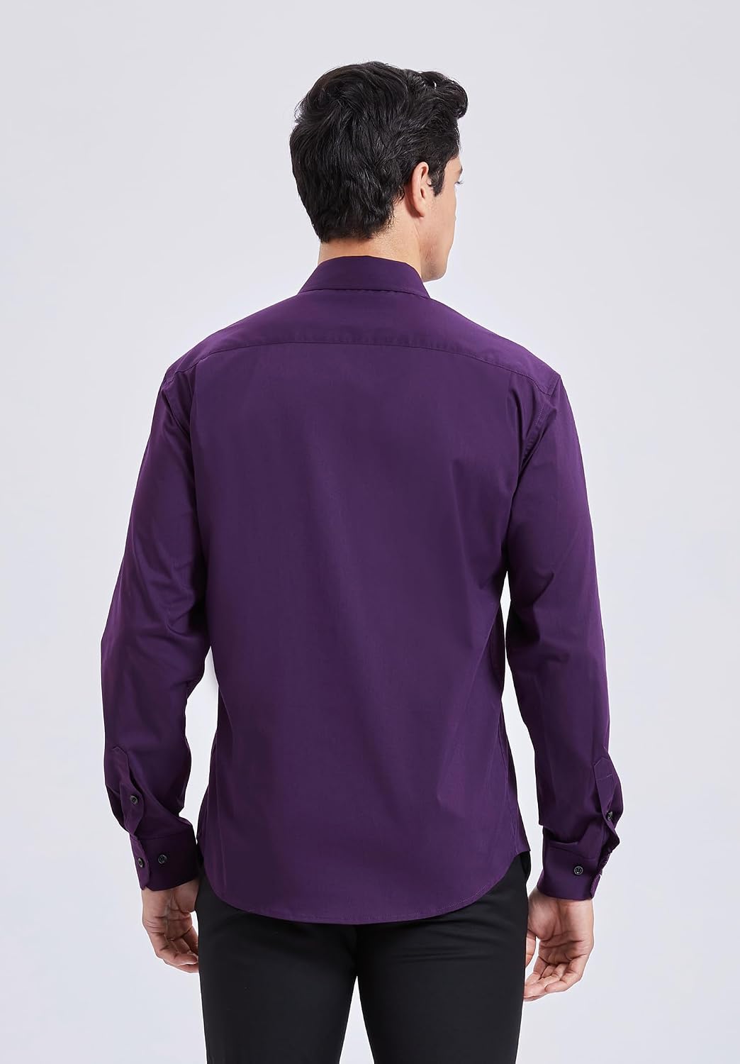 HISDERN Herren Hemd Langarm Regular Fit Oberhemd Für Männer Anzug Business Hochzeit Freizeit Party F