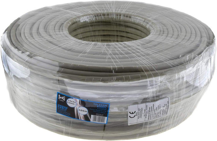Telefonkabel 10x2x0,6mm J-Y(ST) Y 100m rund für Unterputzmontage, Fernmelde-Installationsleitung 20-