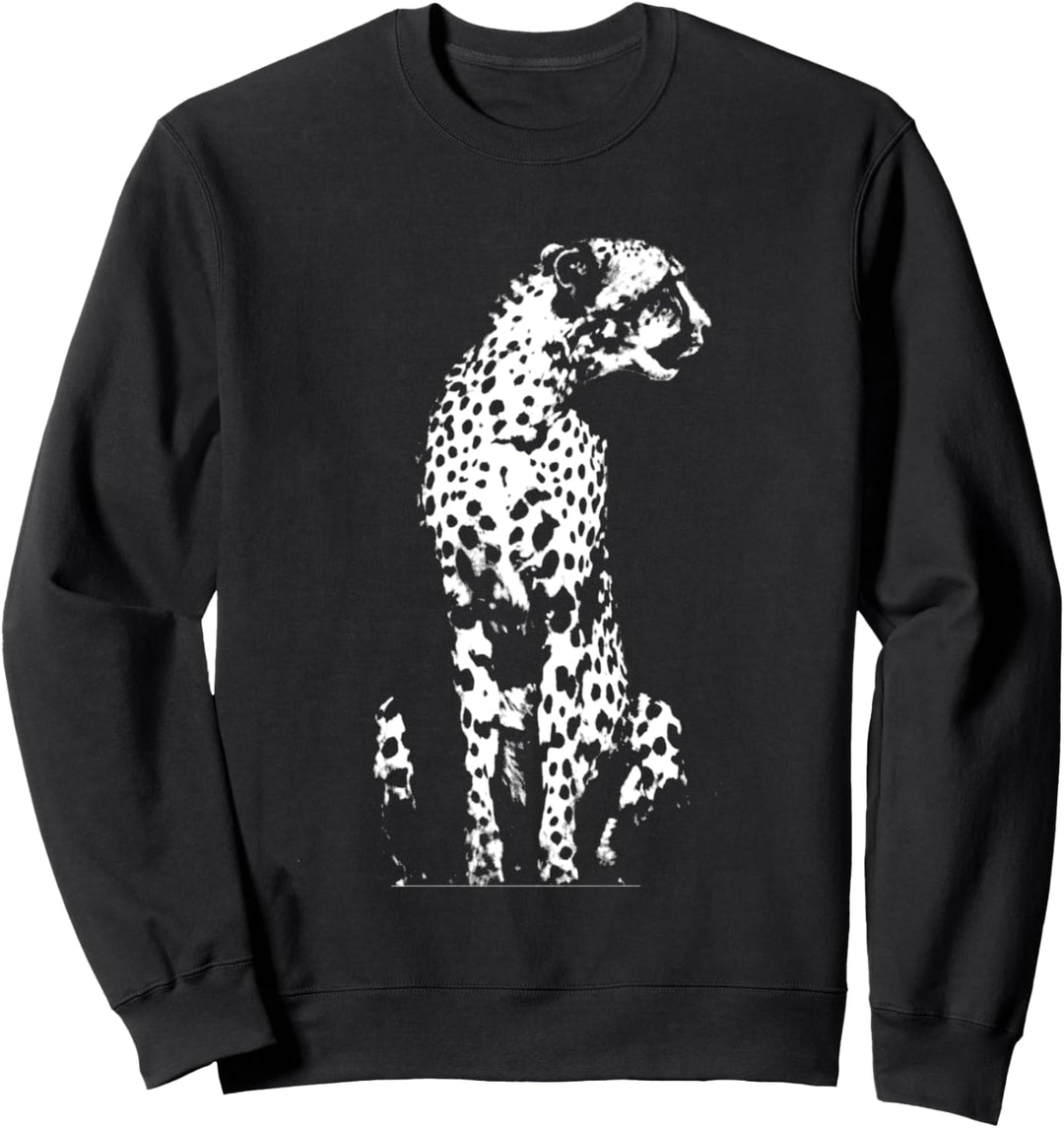 Cheetah Vintage Distressed Animal Grosse Katze Liebe Geparden Sweatshirt