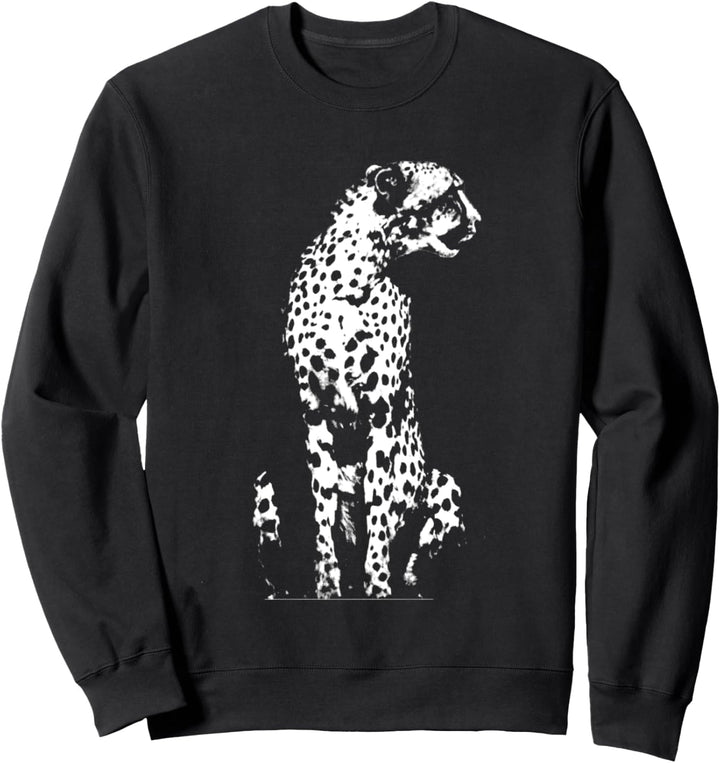 Cheetah Vintage Distressed Animal Grosse Katze Liebe Geparden Sweatshirt