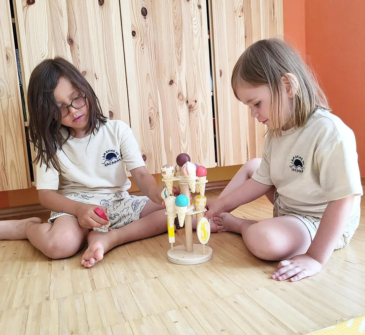 small foot Beweglicher Eisständer aus Holz, Zubehör für Kaufmannsladen und Kinderküche, ab 3 Jahren,