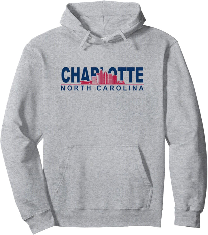 Charlotte North Carolina Cityskype - Skyline Charlotte Pullover Hoodie