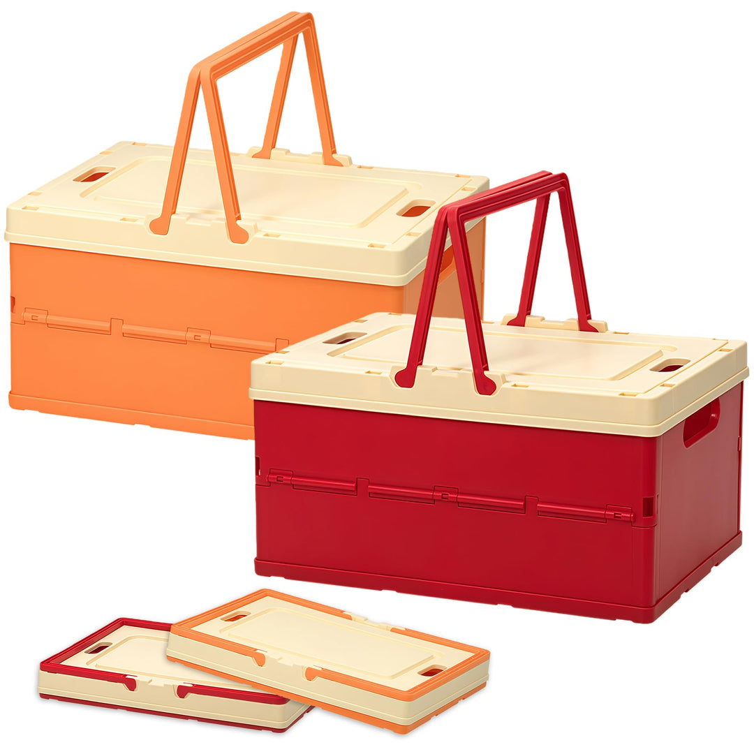 Aufbewahrungsbox Kinder, Spielzeugkiste mit Deckel, Klappbox 34,6 x 24,4 x 18,5 cm -Stabiler Aufbewa
