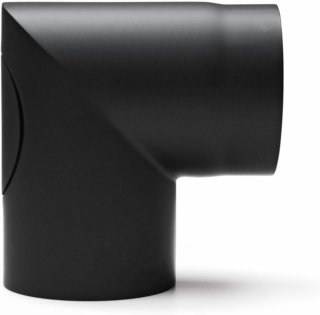 raik SH083-150-sw Raik Rauchrohrbogen/Ofenrohr 150mm - 90° zweiteilig mit Reinigungsöffnung