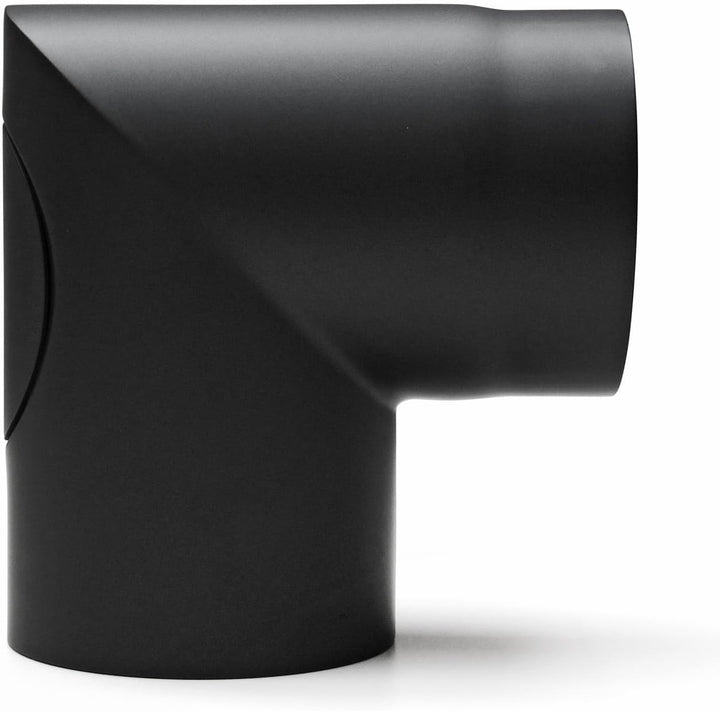 raik SH083-150-sw Raik Rauchrohrbogen/Ofenrohr 150mm - 90° zweiteilig mit Reinigungsöffnung