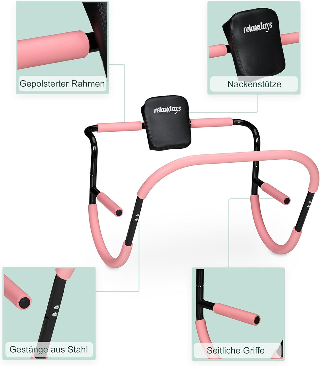 Relaxdays Bauchtrainer, Bauchmuskeltrainer, HxBxT: 68,5 x 69 x 65 cm, effektives Training zuhause, f