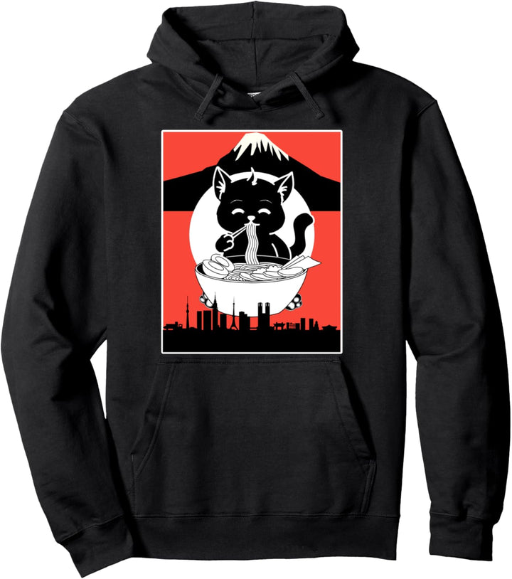 Ramen Katze japanische Geschenk Kawaii Anime Pullover Hoodie